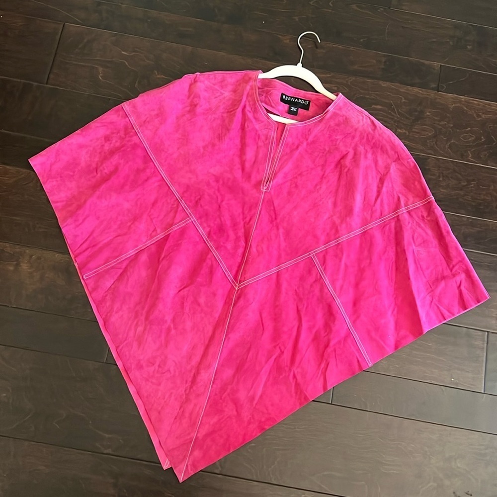 Bernardo suede leather poncho cape OS EUC